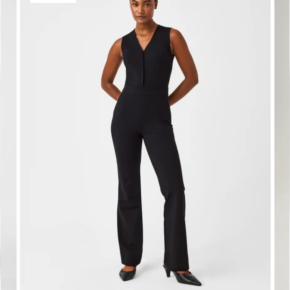 SPANX NWT Perfect Jumpsuit (Flare Leg) Petite XL Black (In Original Packaging)